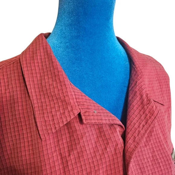 Columbia Red Checkered Men's Shirt XXL Short Sleeve Button Down - Picture 3 of 7